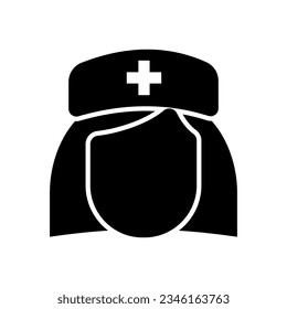 nurse icon, avatar, isolate on white background