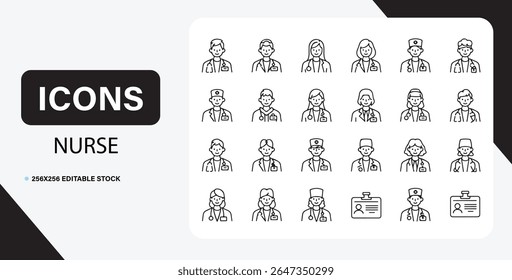 Nurse Icon Bundle – Professional Nurse Symbols and Medical Staff Icons