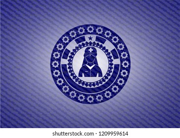nurse icon with denim texture