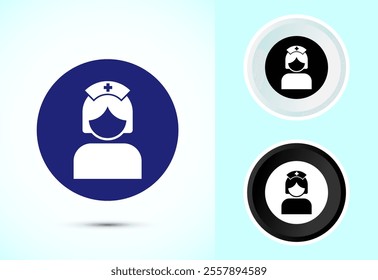 Nurse icon design illustration, Medical nurse avatar symbol