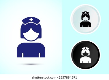 Nurse icon design illustration, Medical nurse avatar symbol