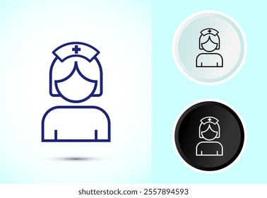 Nurse icon design illustration, Medical nurse avatar symbol