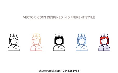 Design de ícone de enfermagem com ilustração de estoque de fundo branco