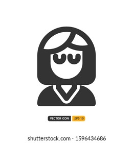 nurse icon in filled style. Vector logo design template. Modern design icon, symbol, logo and illustration. Vector graphics illustration and editable stroke. Isolated on white background.