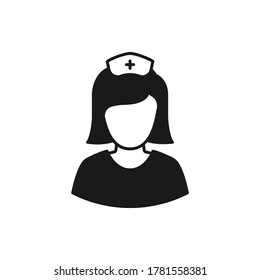 Nurse icon flat design isolated on white background. Vector illustration