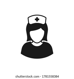 Nurse icon flat design isolated on white background. Vector illustration
