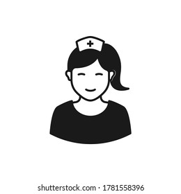 Nurse icon flat design isolated on white background. Vector illustration