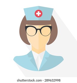 Nurse icon. Flat design. Vector illustration