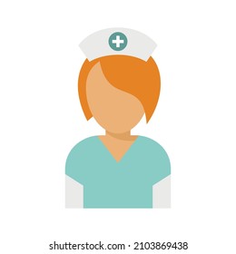 Nurse icon. Flat illustration of nurse vector icon isolated on white background