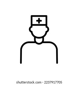 Nurse icon illustration. line icon style. icon related to healthcare and medical. Simple vector design editable. Pixel perfect at 64 x 64