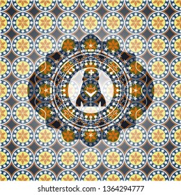 nurse icon inside arabic emblem. Arabesque decoration.