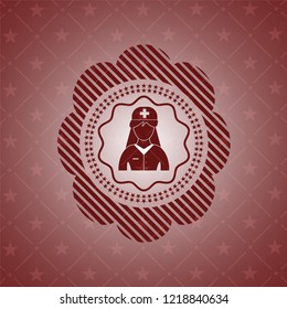 nurse icon inside badge with red background