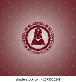 nurse icon inside badge with red background