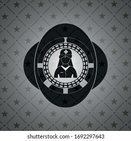 nurse icon inside black badge