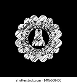 nurse icon inside chalk emblem written on a blackboard