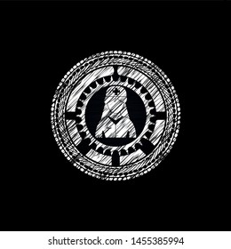 nurse icon inside chalk emblem