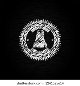 nurse icon inside chalkboard emblem