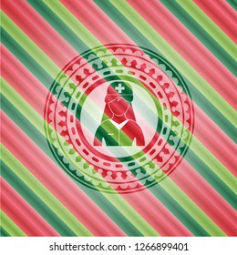 nurse icon inside christmas badge.