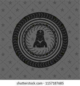 nurse icon inside dark emblem
