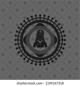 nurse icon inside dark emblem