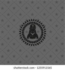 nurse icon inside dark emblem