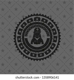 nurse icon inside dark emblem