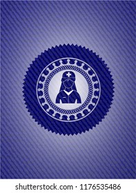 nurse icon inside jean background