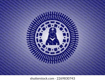 nurse icon inside jean background. 