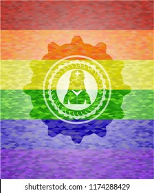 nurse icon inside lgbt colors emblem 