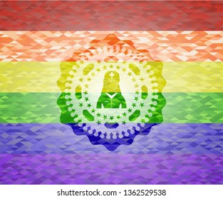 nurse icon inside lgbt colors emblem 