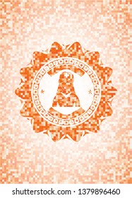 nurse icon inside orange tile background illustration. Square geometric mosaic seamless pattern with emblem inside.