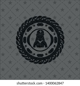 nurse icon inside retro style black emblem