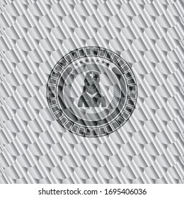 nurse icon inside silver color badge. Scales pattern. Vector Illustration. Detailed.