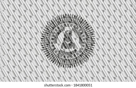 nurse icon inside silver emblem or badge. Scales pattern. Vector Illustration. Detailed. 