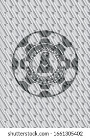 nurse icon inside silver shiny badge. Scales pattern. Vector Illustration. Detailed.