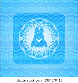 nurse icon inside water concept emblem.