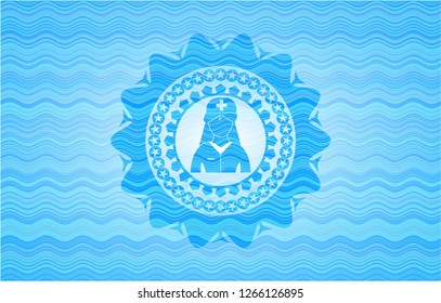 nurse icon inside water representation badge.