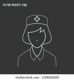 Nurse icon line element. Vector illustration of nurse icon line isolated on clean background for your web mobile app logo design.