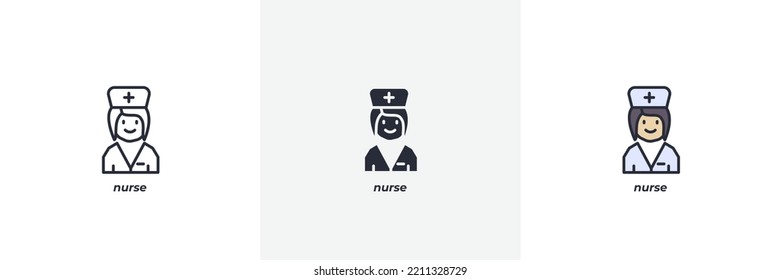 nurse icon. Line, solid and filled outline colorful version, outline and filled vector sign. Idea Symbol, logo illustration. Vector graphics