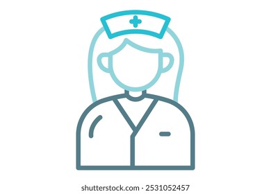 Ícone de enfermagem. ícone de linha estilo. ícone relacionado à ilustração médica. elementos de saúde vetor