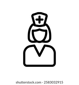 Nurse Icon, Line Vector graphics