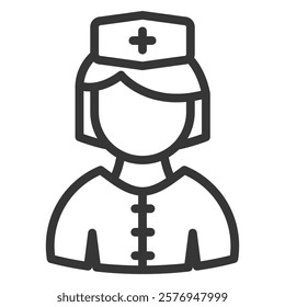 Nurse Icon Lineal Style Vector Illustration