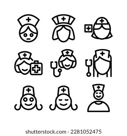 nurse icon or logo isolated sign symbol vector illustration - Collection of high quality black style vector icons
