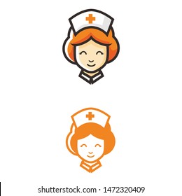 Nurse Icon Logo Template Design