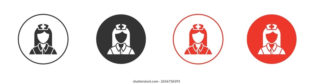 Icono de la enfermera para el logotipo, símbolo de la muestra del Vector para el diseño
