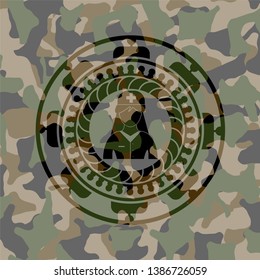 nurse icon on camo pattern