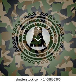 nurse icon on camo pattern