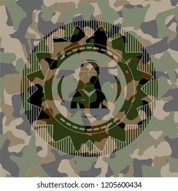 nurse icon on camouflage pattern