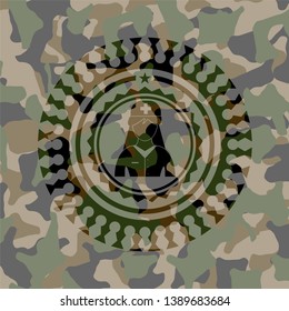 nurse icon on camouflage pattern