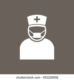 Nurse Icon On Dark Gray Color. Eps-10.